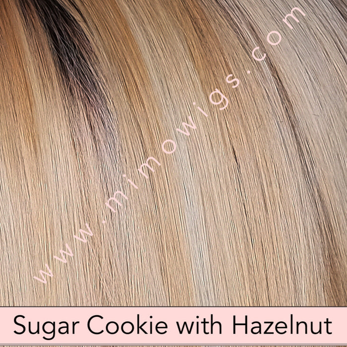 SUGAR COOKIE WITH HAZELNUT • 144/88BR6 |  Blend of golden blonde + honey blonde w/ Natural Med blonde & pure blonde HL with a Dk brown root