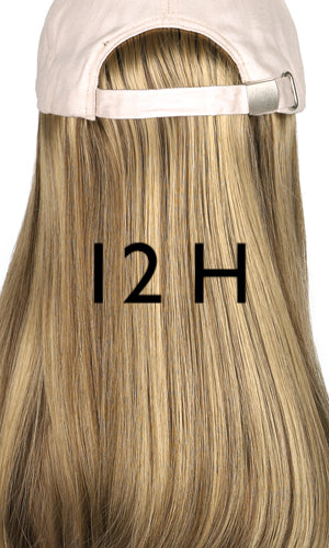 Black Hat with Long Hair by Henry Margu | shop name | Medical Hair Loss & Wig Experts.