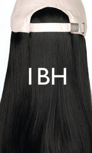 Black Hat with Long Hair by Henry Margu | shop name | Medical Hair Loss & Wig Experts.