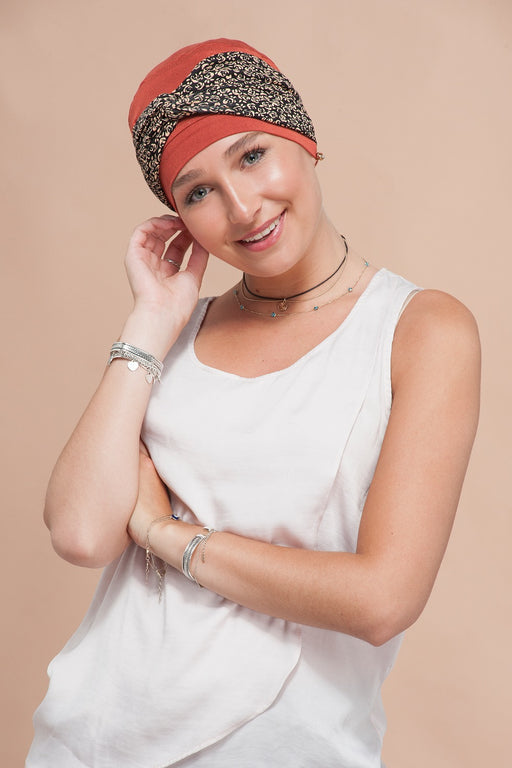 Ella Brick Golden Flower by Masumi Headwear | shop name | Medical Hair Loss & Wig Experts.