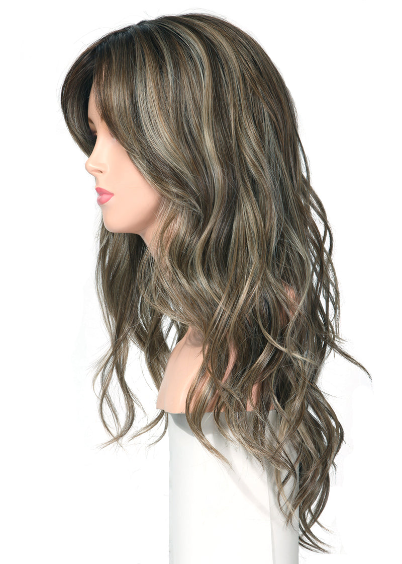 COOKIES 'N CREAM BLONDE • 60/10T+8 ••• Rooted with a mix of light brown & med brown we have a cool new blonde blend of light ash platinum blond and pure blonde accented with an icy natural blond for a multidimensional shade