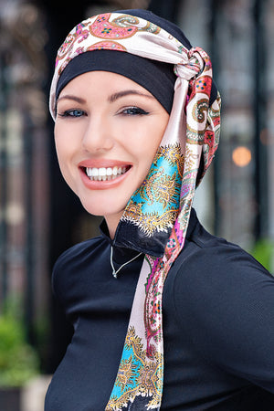 Yanna Black Velvet Alba Turquoise by Masumi Headwear