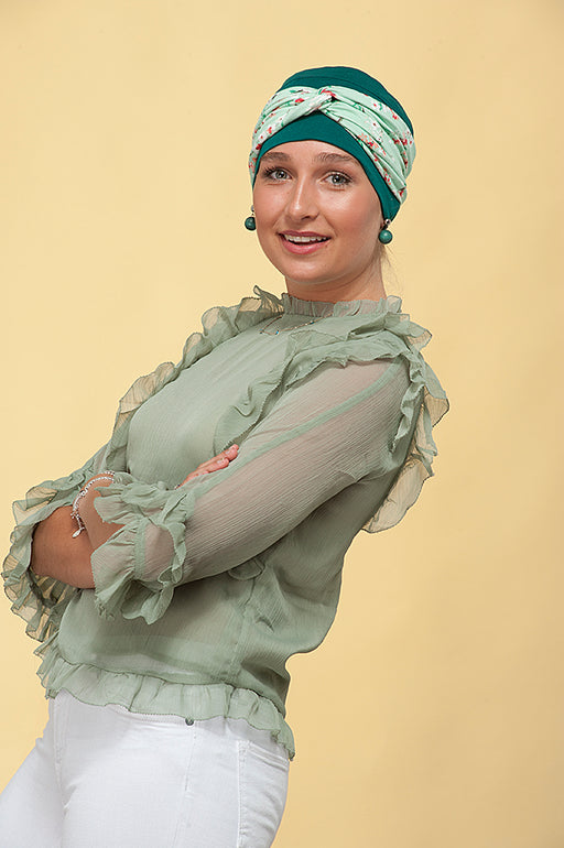 Ella Forest Green by Masumi Headwear | shop name | Medical Hair Loss & Wig Experts.