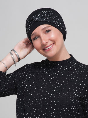 Ella Black White Polka Dot by Masumi Headwear