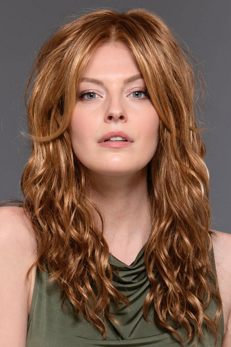 RH12 /26RT4 ••• Light Brown with Chunky Golden Blonde Highlights & Dark Brown Roots